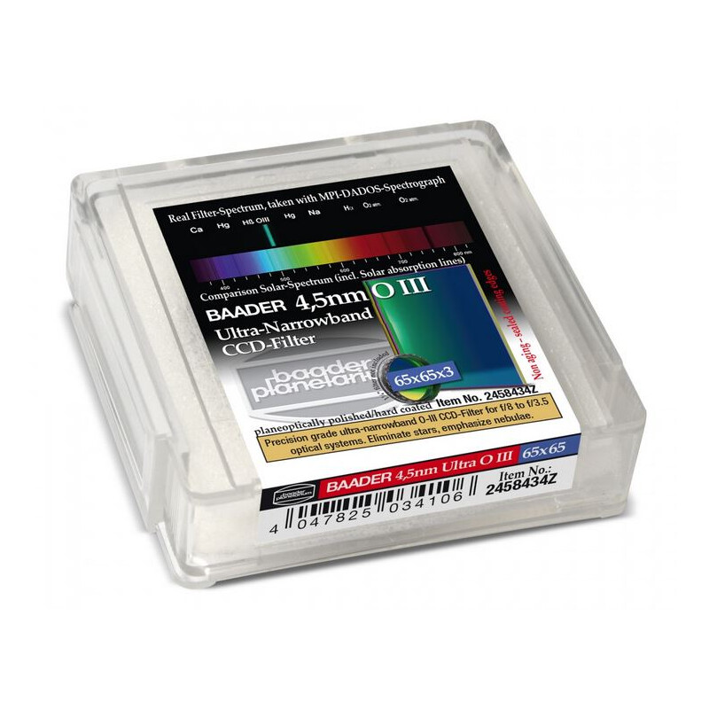 Baader Filtro CCD OIII Ultra-Narrowband de 4,5 nm 65x65 mm