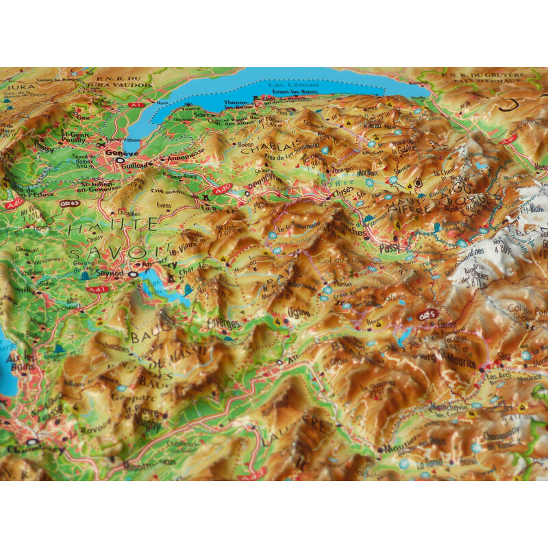3Dmap Mapa regional Les Alpes Françaises et ses massifs alpins