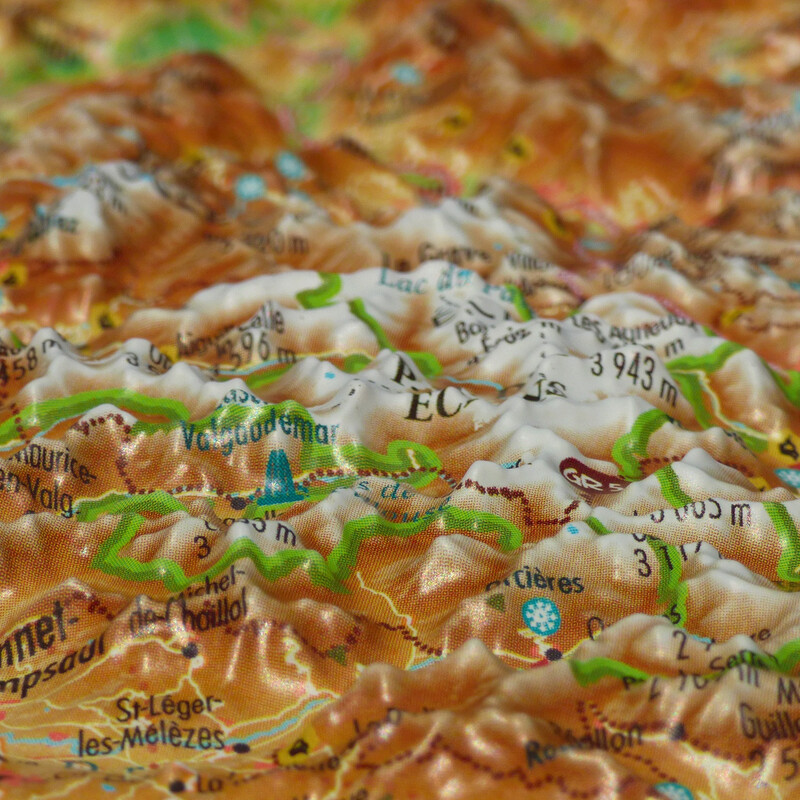 3Dmap Mapa regional Les Alpes Françaises et ses massifs alpins