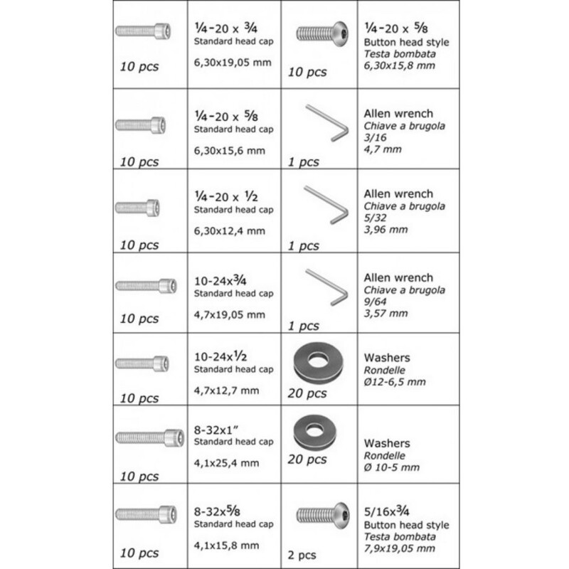 Geoptik Juego de tornillos con rosca en pulgadas