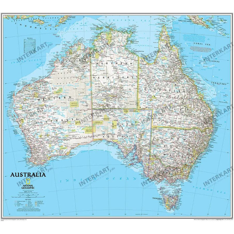 National Geographic Mapa político de Australia