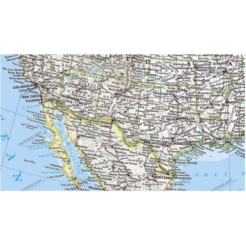 National Geographic Mapa de Norteamércia, político