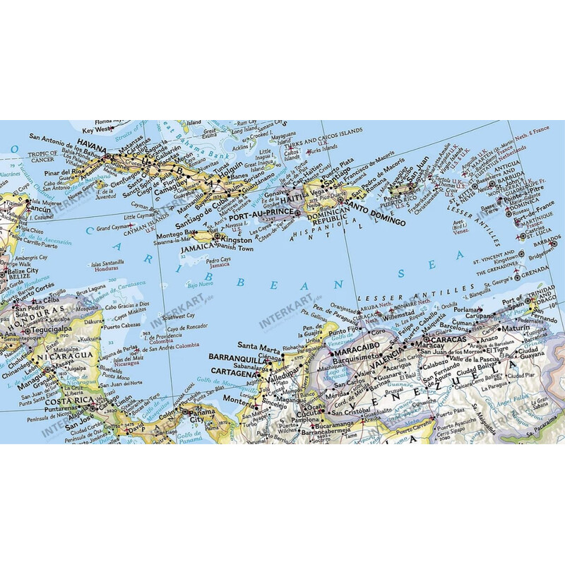 National Geographic Mapa de Norteamérica, político, grande
