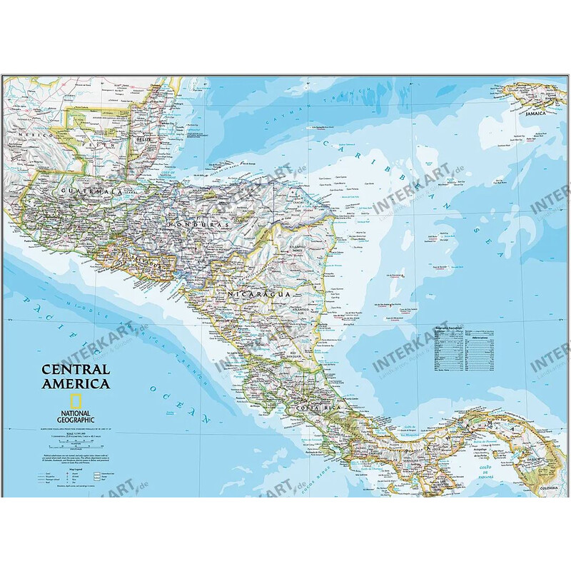 National Geographic Mapa regional Centroamérica