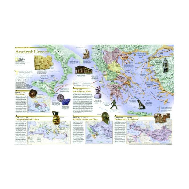 National Geographic Mapa de Grecia, dos caras