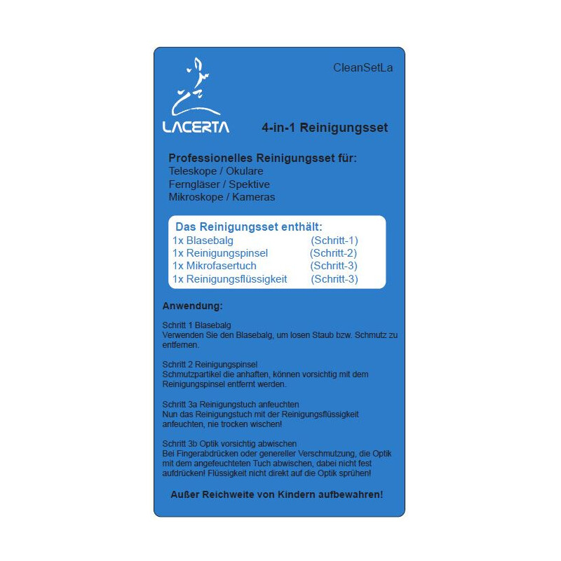 Lacerta Set de limpieza para ópticas