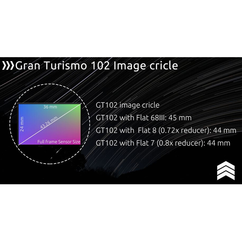 William Optics Refractor apocromático AP 102/703 Gran Turismo GT 102 OTA Set