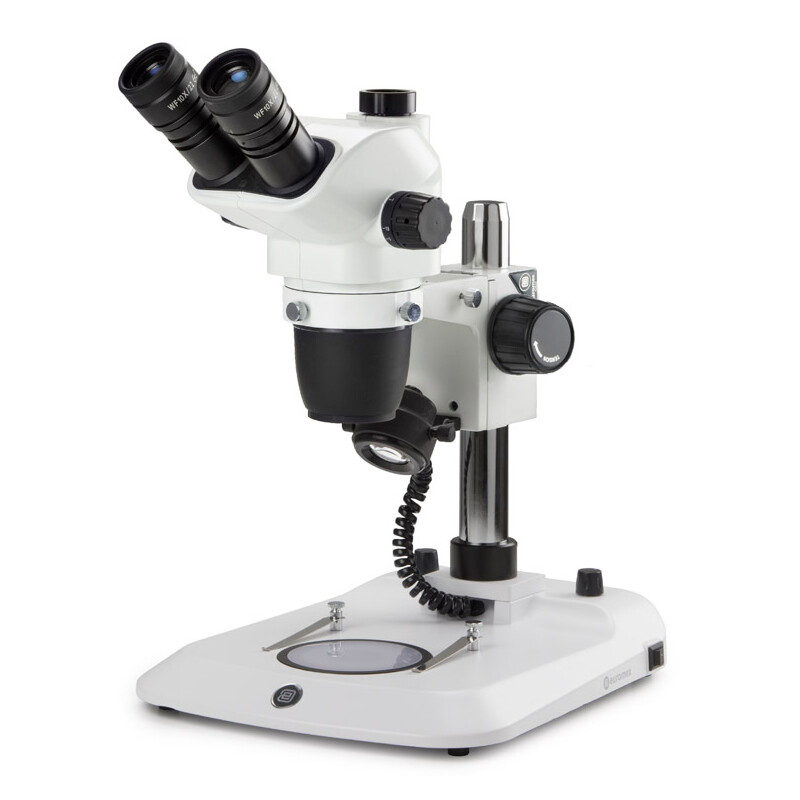 Euromex Microscopio stereo zoom NZ.1903-P, 6.7-45x, Columna,  Luz incidente y transmitida, trino