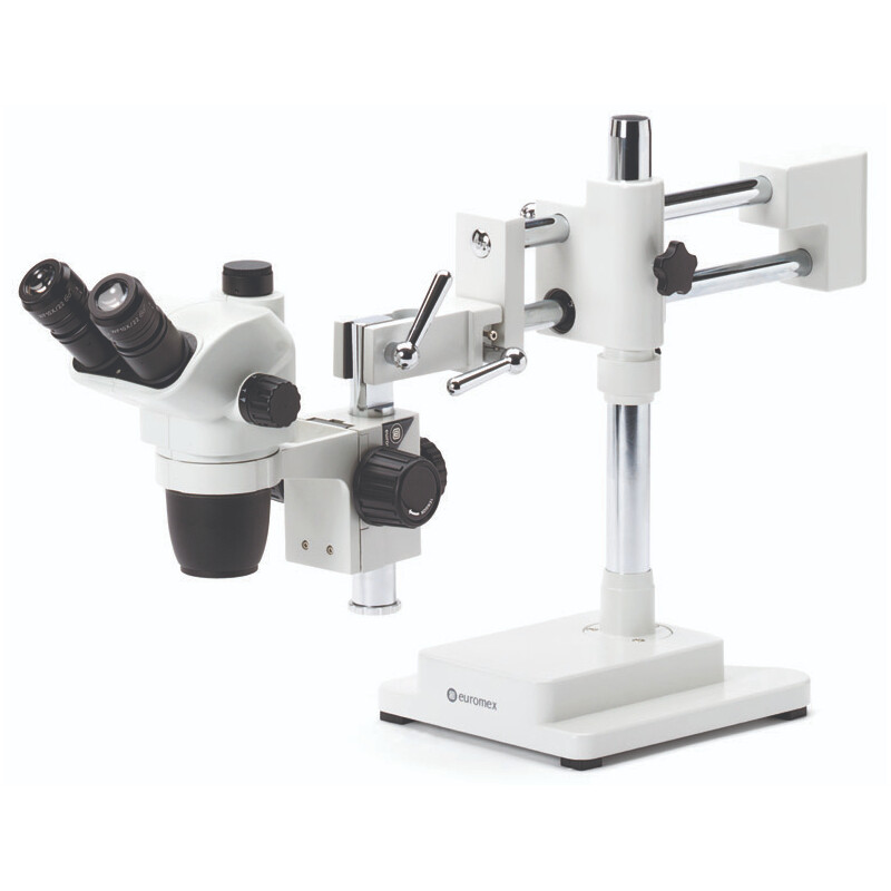 Euromex Microscopio stereo zoom NZ.1903-B, 6.7-45x, brazo doble, placa base, trino