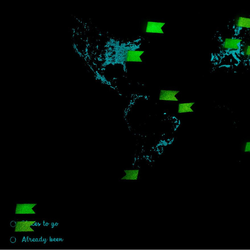 Miss Wood Mapamundi Woody Map Fluor L