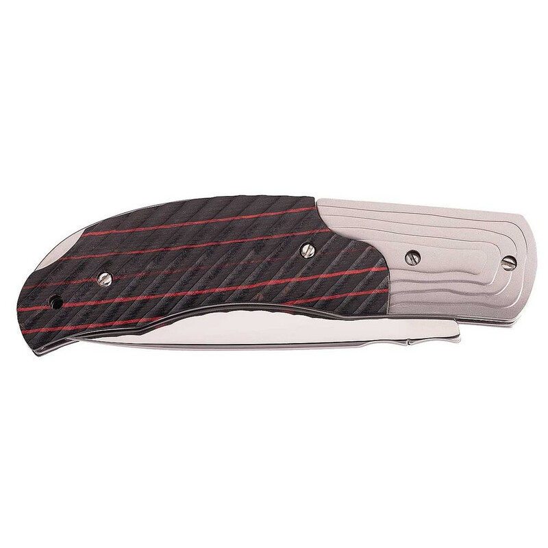 Herbertz Cuchillos Cuchillo de bolsillo de madera de pakka rojo/negro