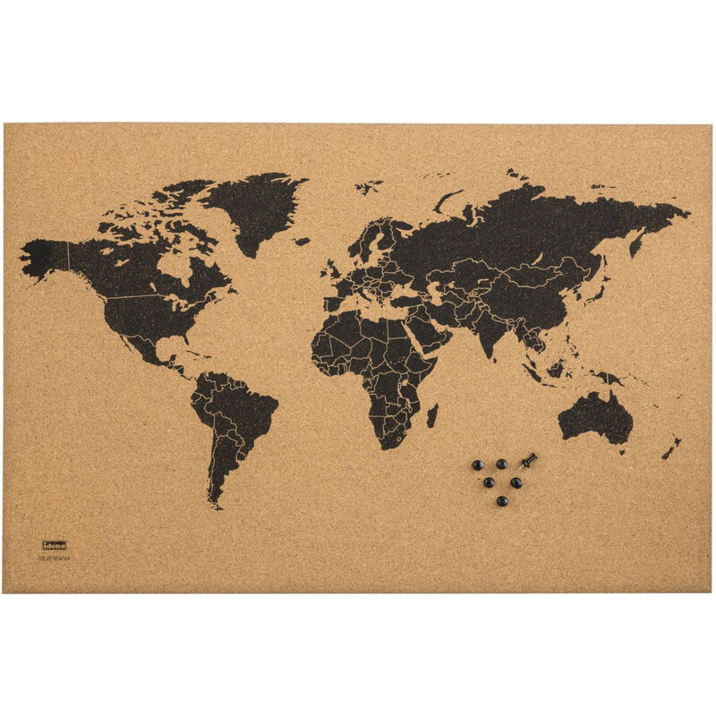 Idena Mapamundi World map on cork