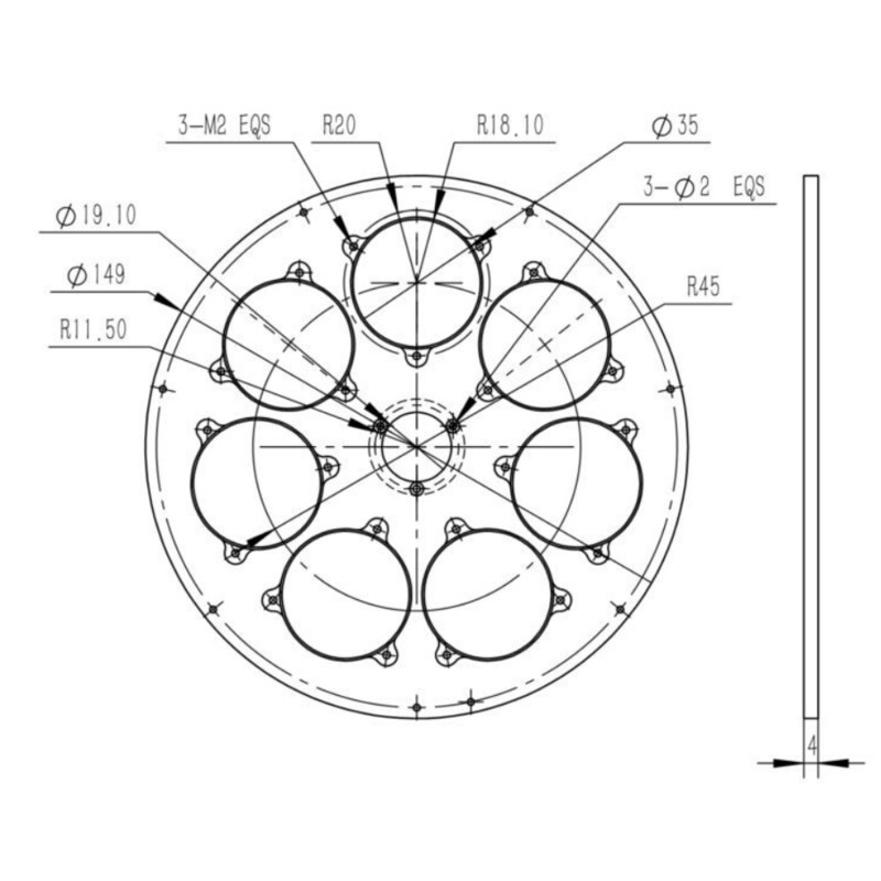 QHY Filterrad CFW3M-US 7x 36 mm