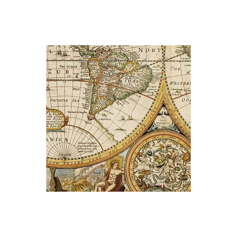 freytag & berndt Mapamundi Antik John Speed 1651 (91 x 69 cm)