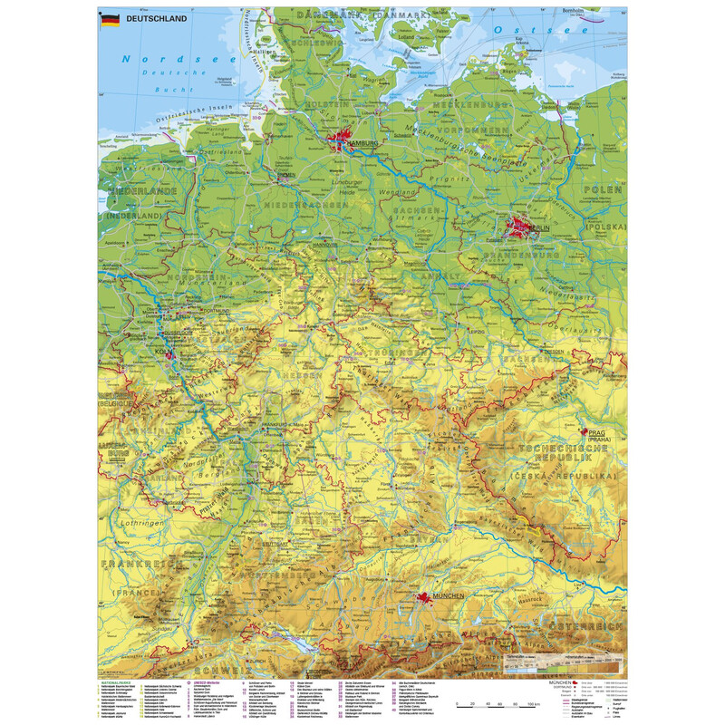 Stiefel Mapa Alemania con lugares declarados Patrimonio de la Humanidad por la UNESCO