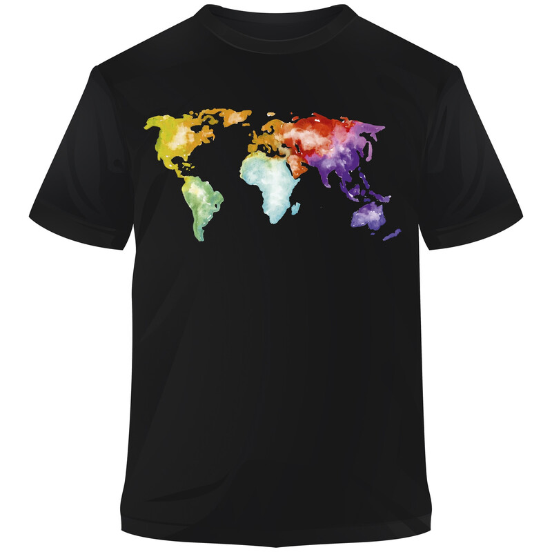 Stiefel T-Shirt El mundo es de colores acuarela XL