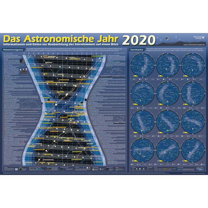 Astronomie-Verlag Póster Das Astronomische Jahr 2020