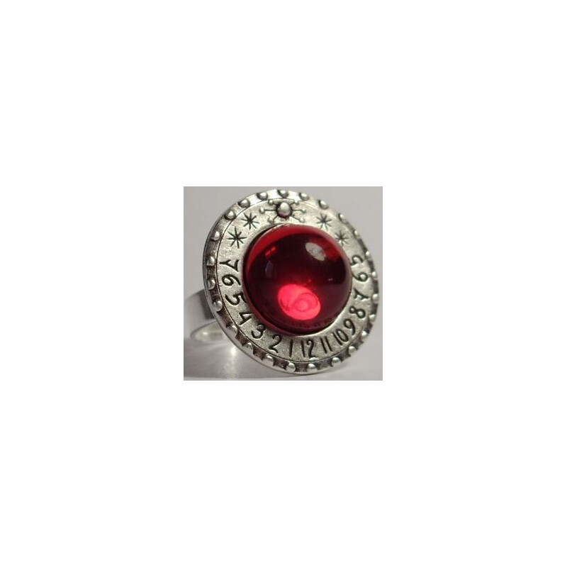 Ragalaxys Anillo con reloj solar Saturno Rojo