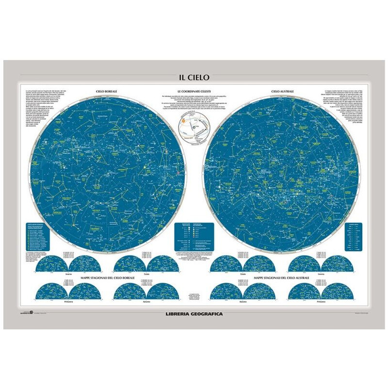 Libreria Geografica Póster Il Cielo/ Le Costellazioni dello Zodiaco astronomico