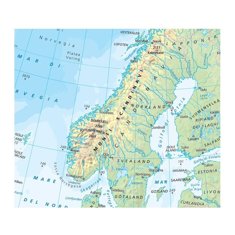 Libreria Geografica Mapa continental Europa fisica e politica