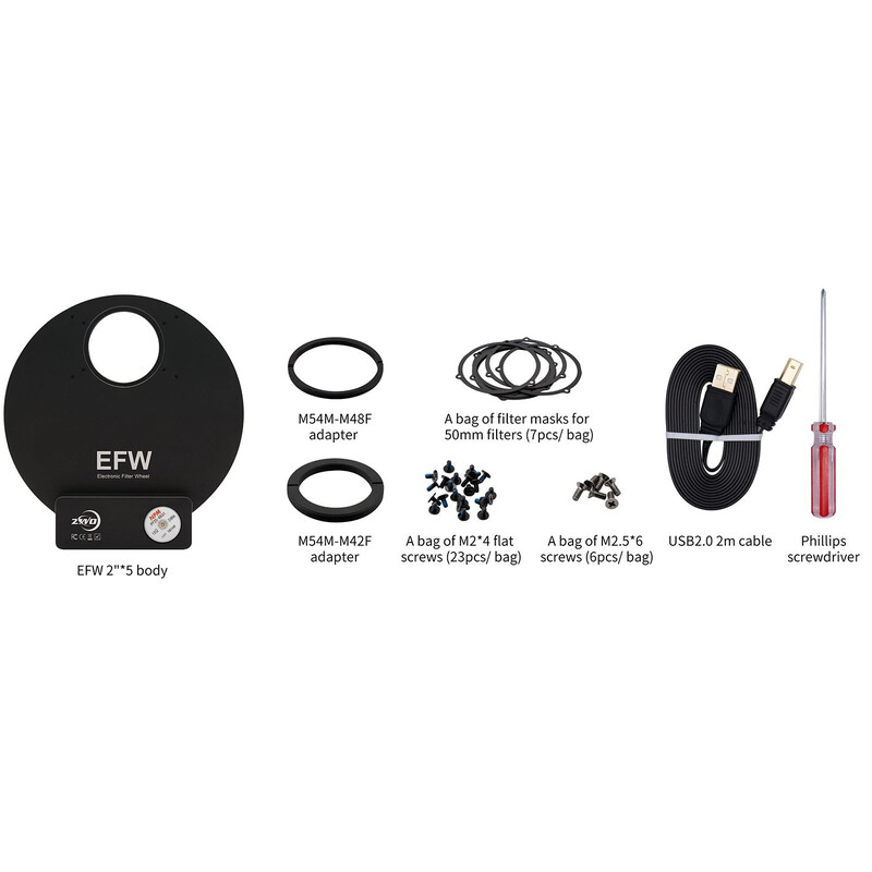 ZWO Rueda de filtros Filterrad EFW 5x2"