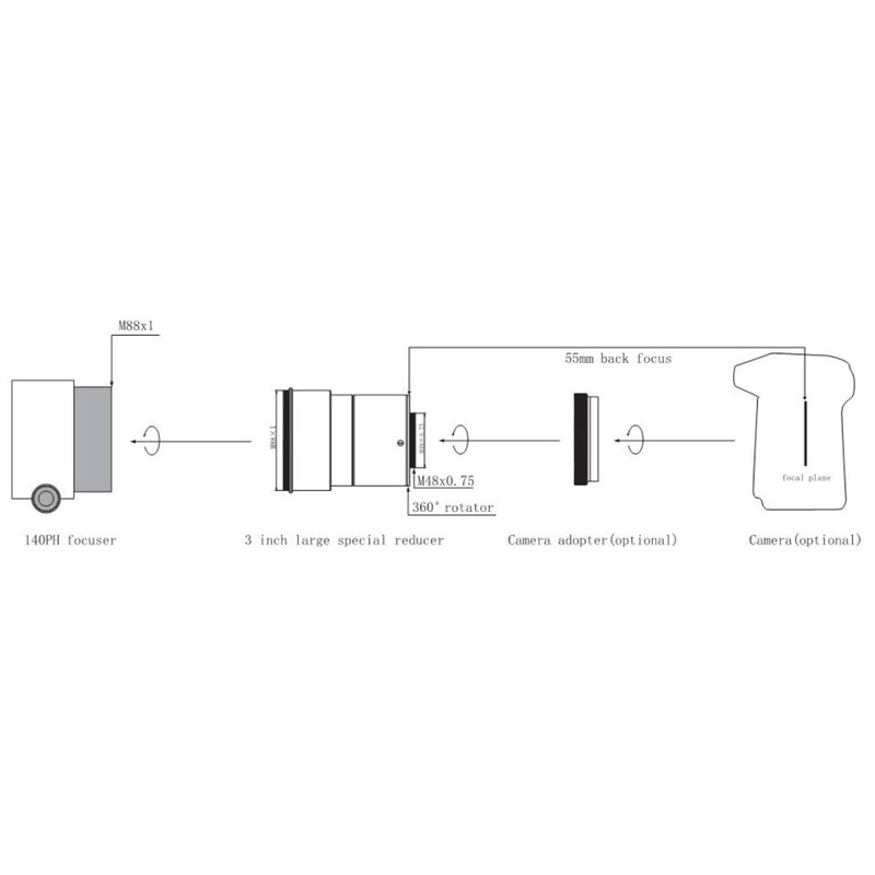 Omegon Pro Reducer 0.74x para 140/910 Triplet APO