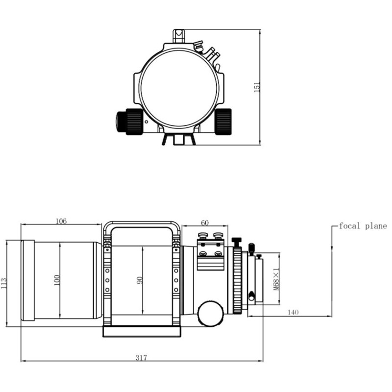Omegon Refractor apocromático Pro APO AP 72/400 Quintupleto OTA