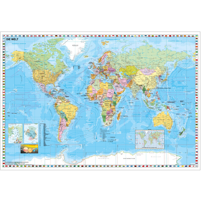 Stiefel Mapamundi Mapa del mundo sobre lámina para clavar y magnético