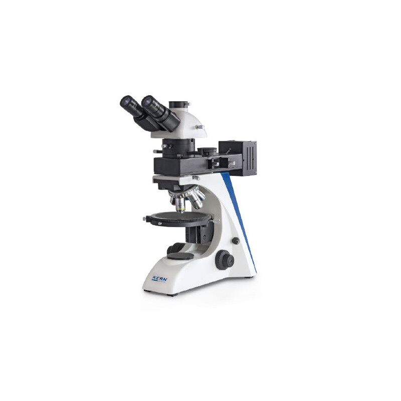 Kern Microscopio OPN 184, POL, trino, Inf plan, 40x-400x, Luz reflejada, HAL, 100W
