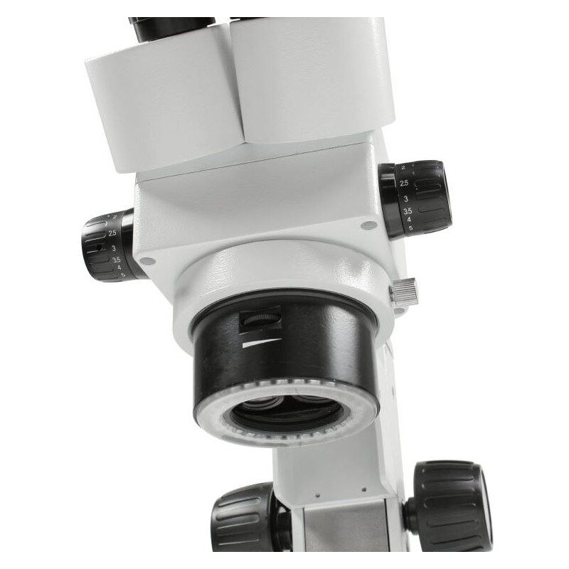Kern Microscopio Stereo-Zoom OZL 456, bino,  Iluminador anular, 10x23, 0,21 W LED, 0,75-5,0x
