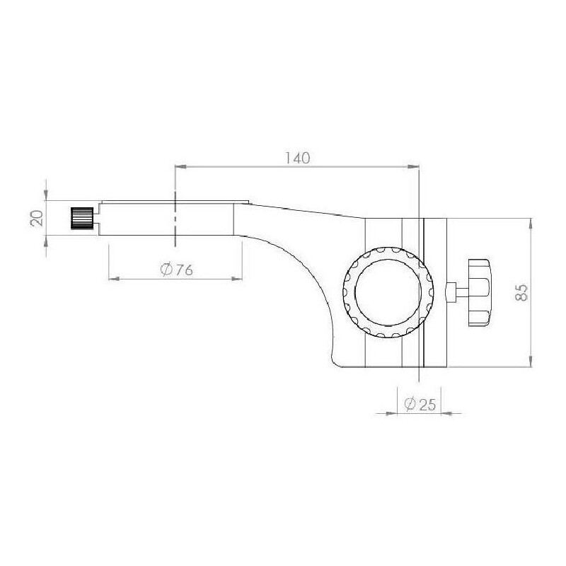 Kern Microscopio stereo zoom OZM 912, binocular, 7x-45x, HSWF 10x23 mm, Trípodes, Brazo único (430 mm x 385 mm) con tablero, Iluminador anular LED 4,5 W