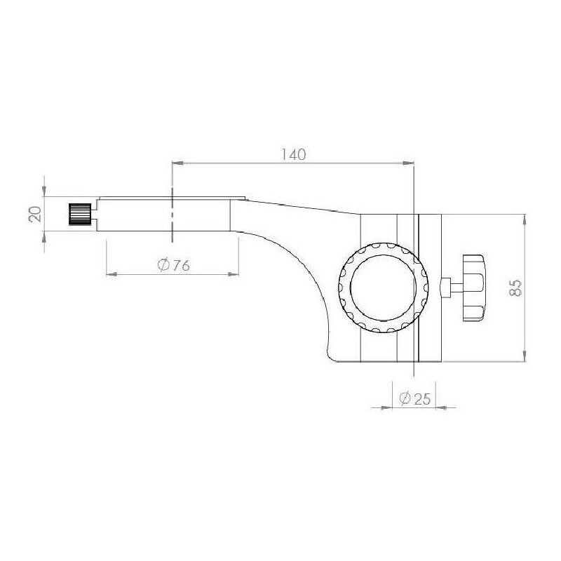 Kern Microscopio stereo zoom OZM 932, bino, 7-45x, HSWF 10x23 mm, Trípode de doble brazo, 430x480 mm, con tablero, Iluminador anular LED 4,5 W
