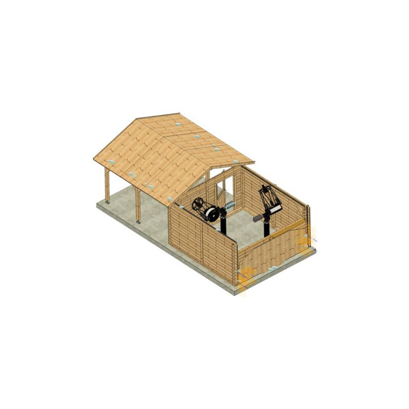 Dome Parts Observatorio GreenLine Mega con techo enrollable y protección de la madera