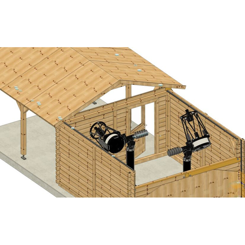 Dome Parts Observatorio GreenLine Mega con techo enrollable y protección de la madera