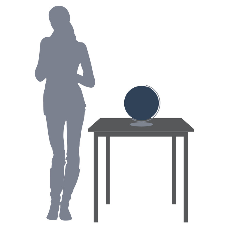 Columbus Globo terráqueo Duo 30cm OID cuero base nobuk negro