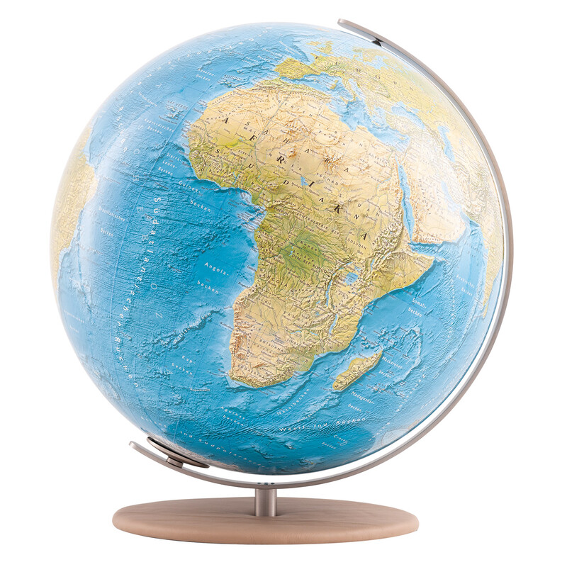 Columbus Globo terráqueo Duorama de 40 cm de cuero liso camel