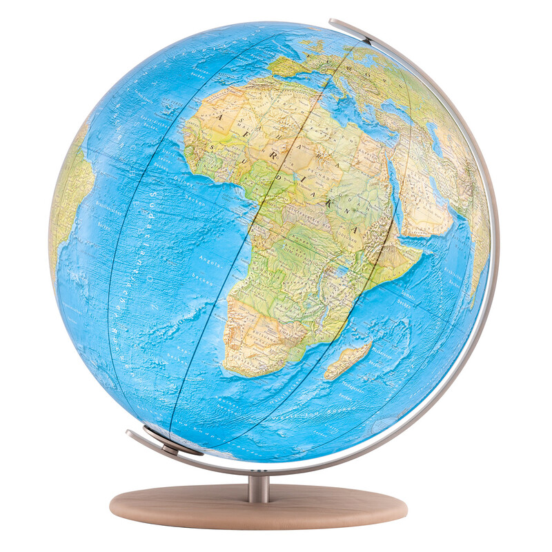 Columbus Globo terráqueo Duorama de 40 cm de cuero liso camel