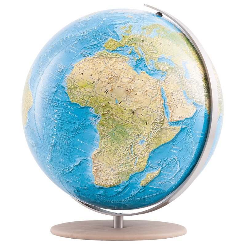 Columbus Globo terráqueo Duorama de 40 cm de cuero liso camel