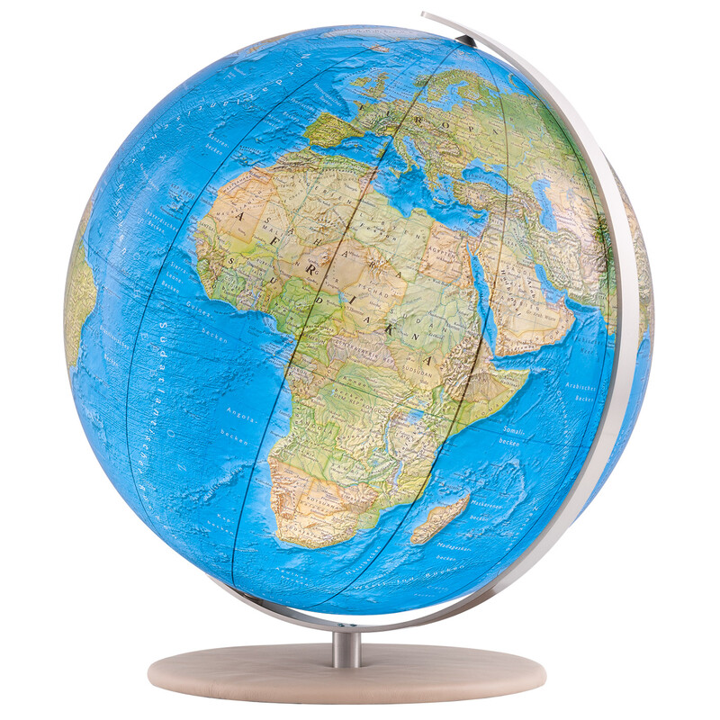 Columbus Globo terráqueo Duorama de 40 cm de cuero liso camel