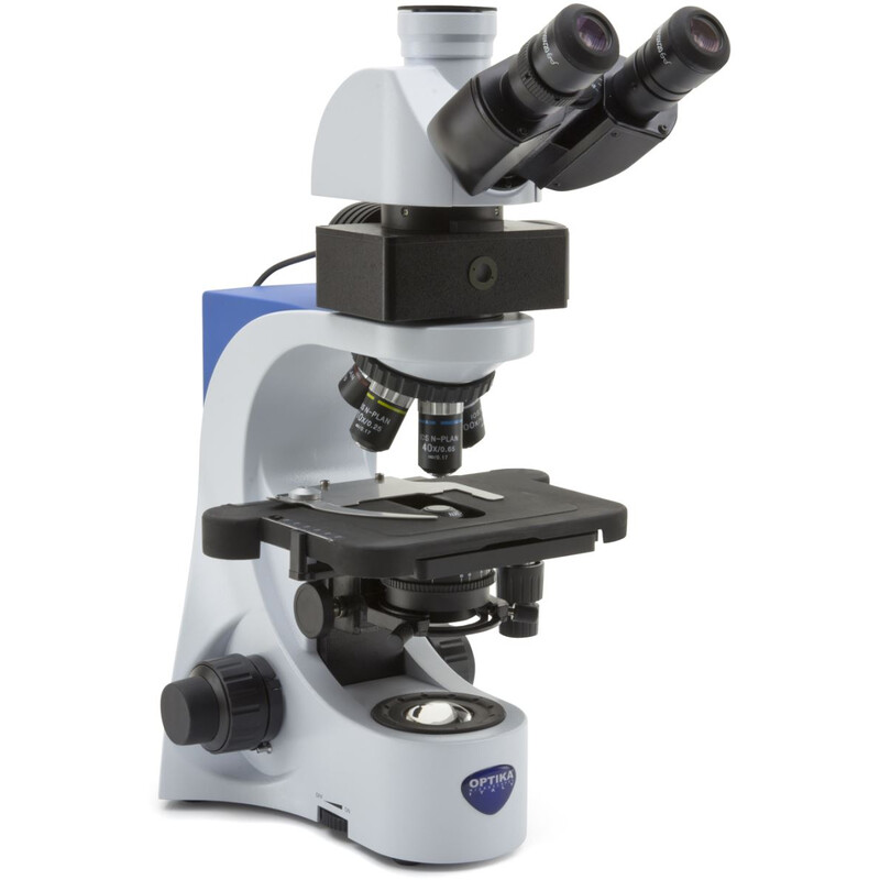 Optika Microscopios B-383LD, trino, FL-LED, filtro azul, N-PLAN, IOS, 40x-1000x
