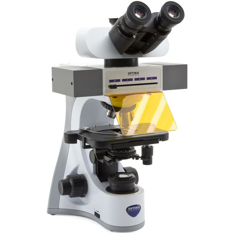 Optika Microscopio B-510LD4-SA, fluorescencia LED, trino, 1000x, Semi-Apo Plan IOS, 4 ranuras para juegos de filtros vacíos