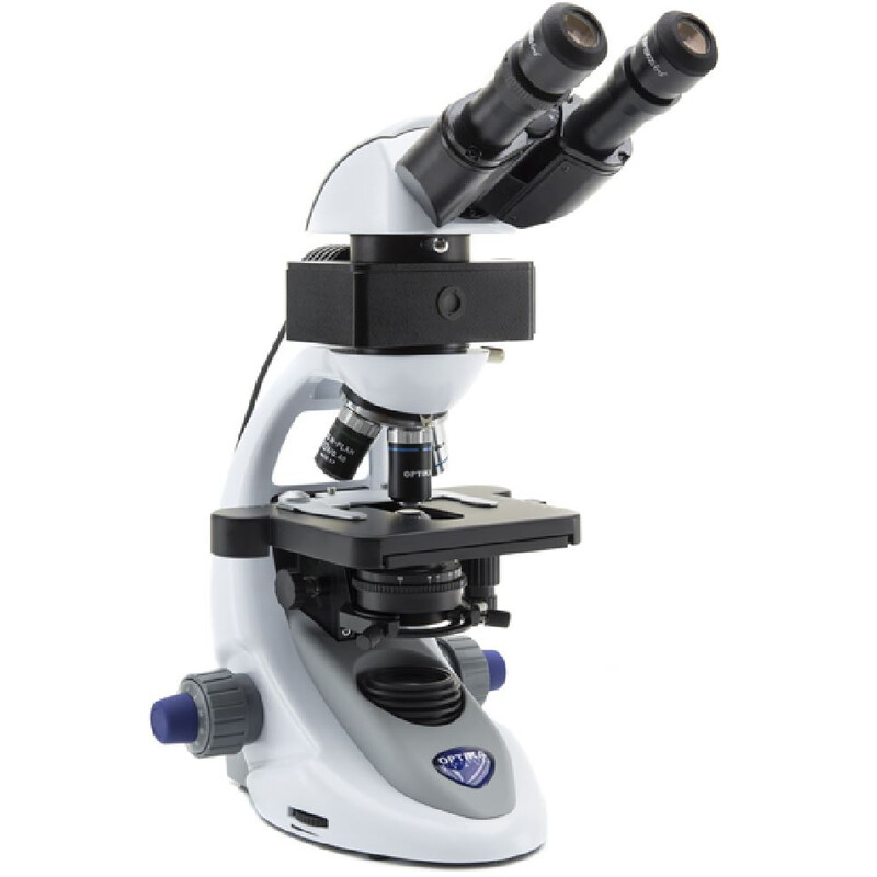 Optika Microscopio Mikroskop B-292LD1IVD, bino, FL-LED, N-PLAN IOS, 1000x dry, blue filterset, IVD