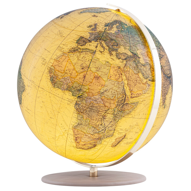 Columbus Globo terráqueo Royal 40 cm de cuero liso camel