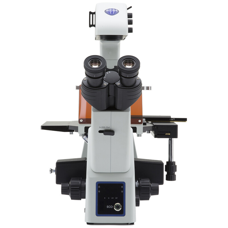Optika Microscopio invertido Mikroskop IM-5FLD-UK, trino, invers, FL-LED, w.o. objectives, UK