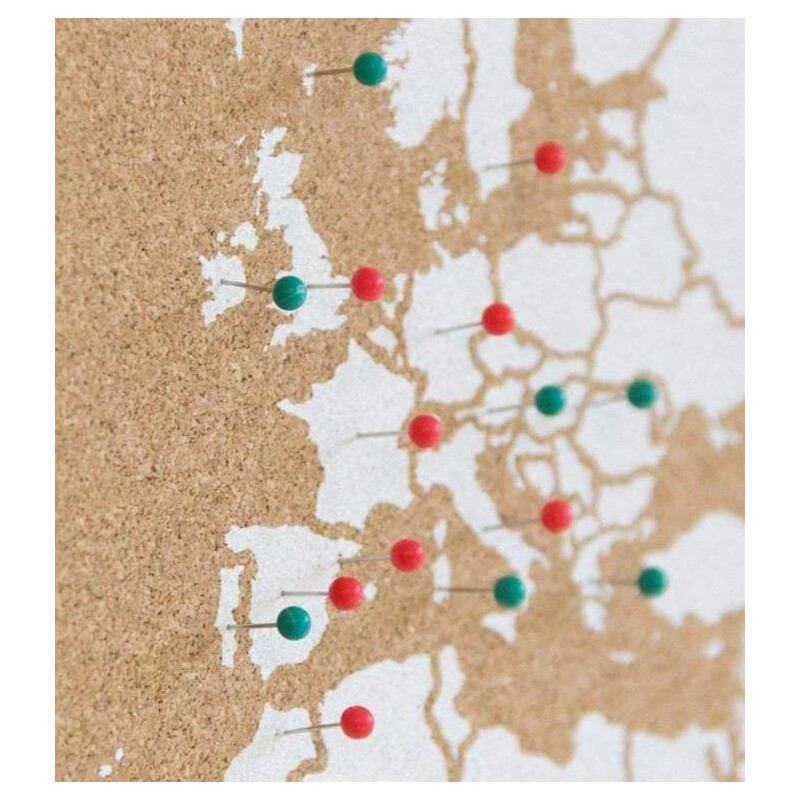 Miss Wood Mapamundi Woody Map Natural Cork XXXL white