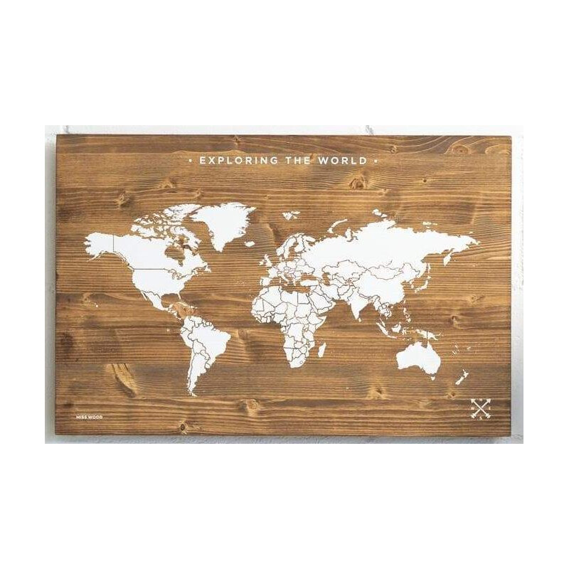 Miss Wood Mapamundi Woody Map Wooden 60x40