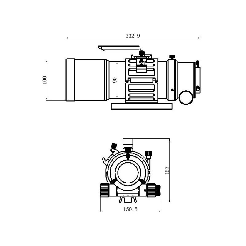 TS Optics Refractor apocromático AP 76/342 EDPH Flatfield OTA