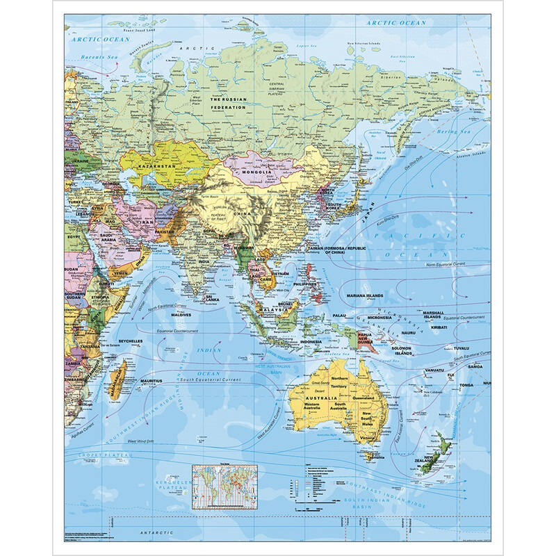 Stiefel Mapa antiguo de National Geographic: Asia