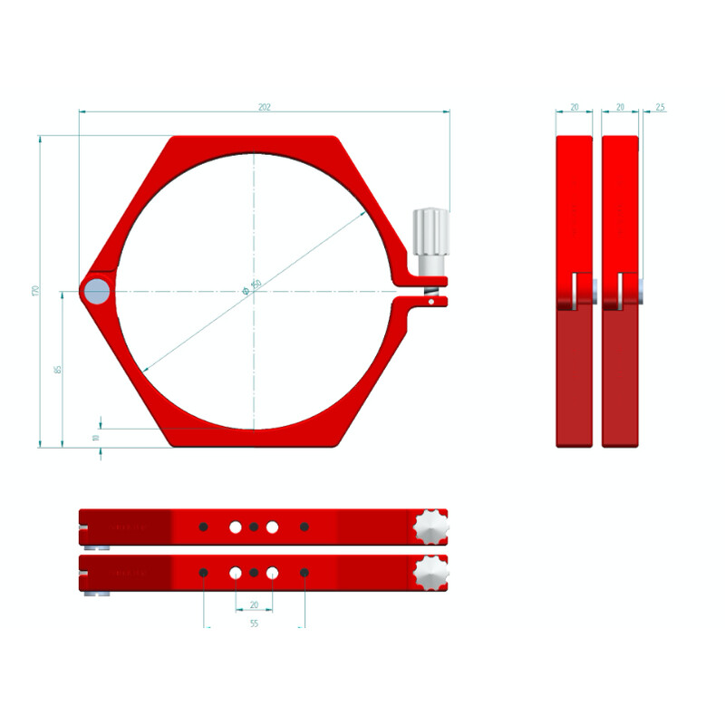 PrimaLuceLab Abrazaderas PLUS 150mm