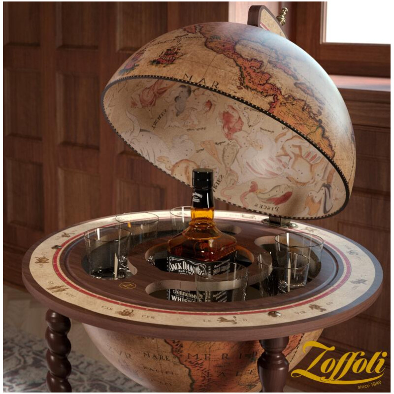 Zoffoli living Globo minibar Explora Honey Brown 40 cm